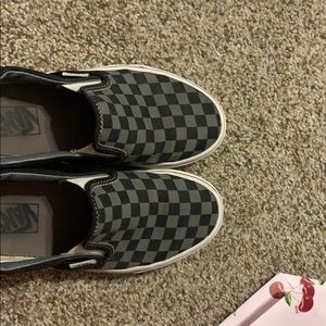 Black/grey checkered vans